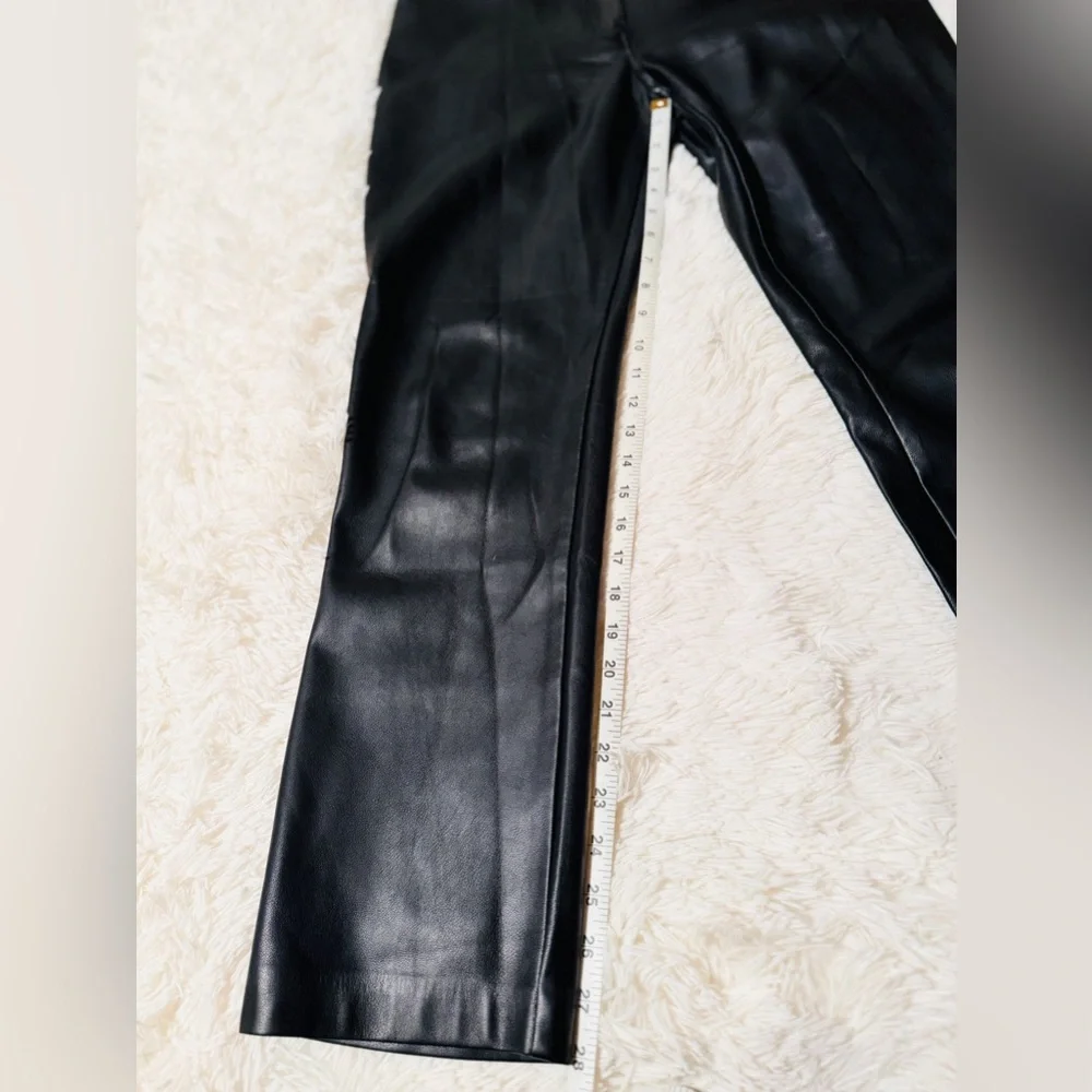 NWOT OAK + FORT Black Leather Pants - Picture 9 of 11